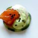 Bouchée concombre saumon chantilly wasabi