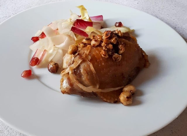 Poulet au safran et noisettes