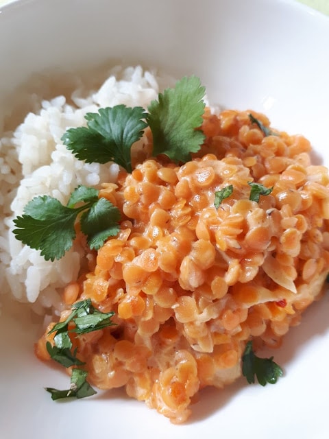 Curry rouge de lentilles roses