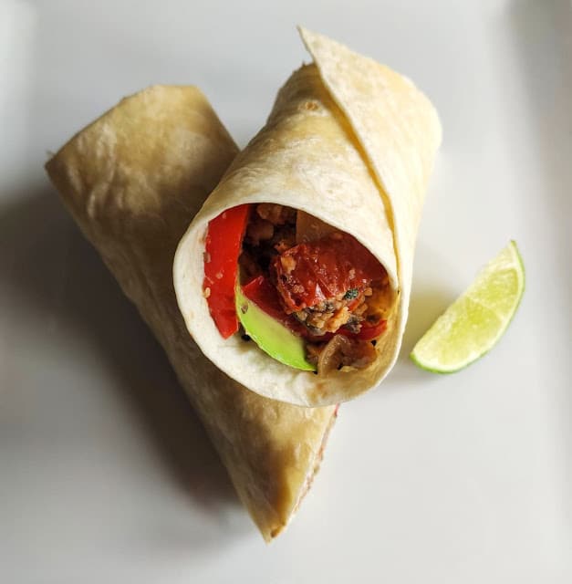 Wraps végétariens aux aubergines