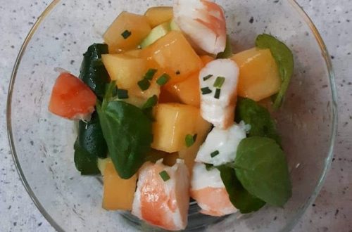 Verrine de kakis-pomme crevettes avocats et cresson