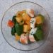 Verrine de kakis-pomme crevettes avocats et cresson