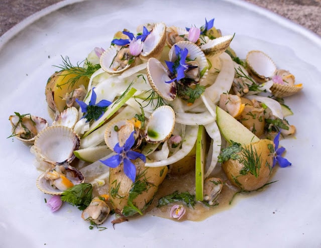 Salade de coques fenouil et pommes grenailles