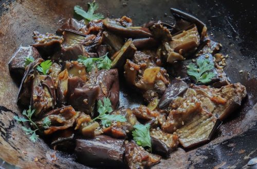 Aubergines Thai caramélisées au gingembre