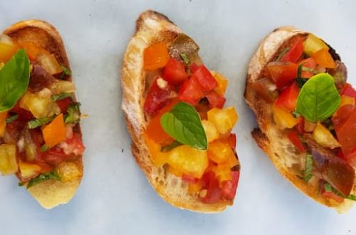 Bruschetta à la tomate ail et basilic