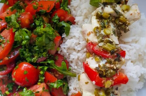 Brochette de poulet, Halloumi et légumes